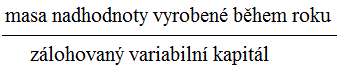 masa nadhodnoty vyroben bhem roku/zlohovan variabiln kapitl