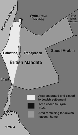 Borders of the British Mandate of Palestine, 1921-1923