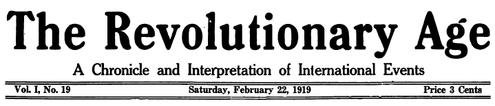 The Revolutionary Age Masthead