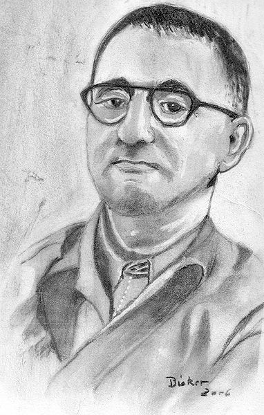 Houtskooltekening Bertolt Brecht