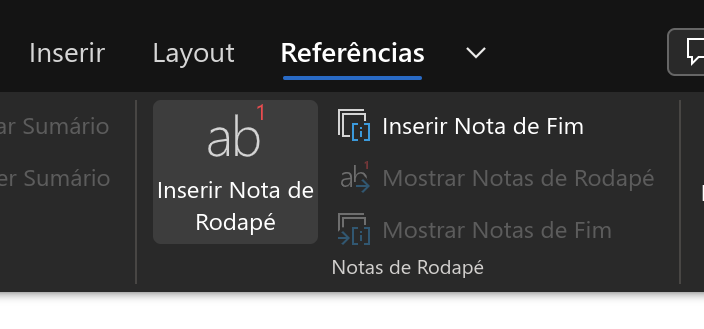 Captura de tela do Microsoft Word